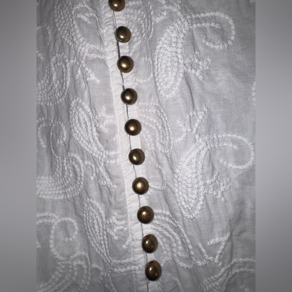 Beulah styles White Button-Down Blouse - image 11